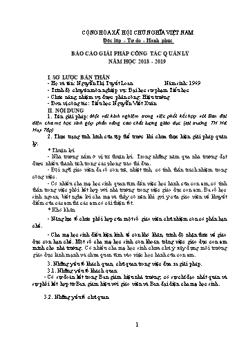 Báo cáo SKKN Phối kết hợp với ban đại diện cha mẹ học sinh góp phần nâng cao chất lượng giáo dục (tại trường Tiểu học Hà Huy Tập)