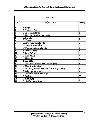 Sáng kiến kinh nghiệm Biện pháp bồi dưỡng học sinh Lớp 4, 5 giải toán trên Internet