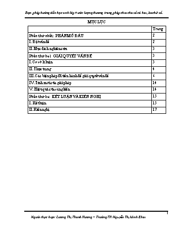 Sáng kiến kinh nghiệm Biện pháp hướng dẫn học sinh Lớp 4 ước lượng thương trong phép chia cho số có hai, ba chữ số