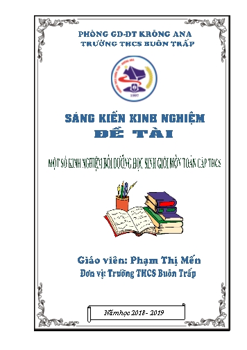 Sáng kiến kinh nghiệm Bồi dưỡng học sinh giỏi môn Toán cấp THCS