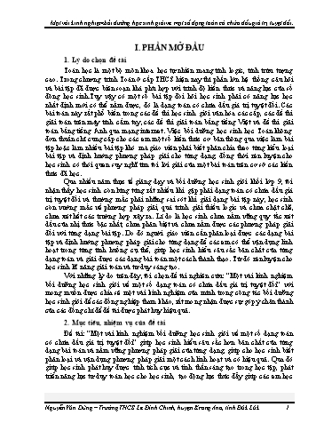 Sáng kiến kinh nghiệm Bồi dưỡng học sinh giỏi về một số dạng toán có chứa dấu giá trị tuyệt đối