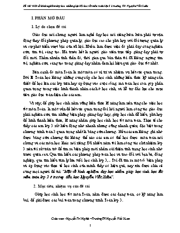 Sáng kiến kinh nghiệm Dạy học nhằm giúp học sinh học tốt môn Toán Lớp 3 ở trường Tiểu học Nguyễn Viết Xuân
