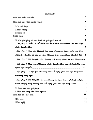 Sáng kiến kinh nghiệm Giải pháp trong công tác chỉ đạo giáo viên nâng cao chất lượng phát triển vận động cho trẻ tại trường Mầm non Họa Mi