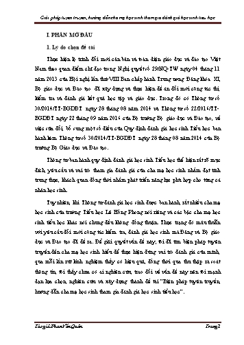 Sáng kiến kinh nghiệm Giải pháp tuyên truyền, hướng dẫn cha mẹ học sinh tham gia đánh giá học sinh Tiểu học
