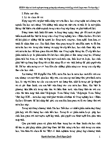 Sáng kiến kinh nghiệm Giảng dạy chương trình Lập trình Logo môn Tin học Lớp 5