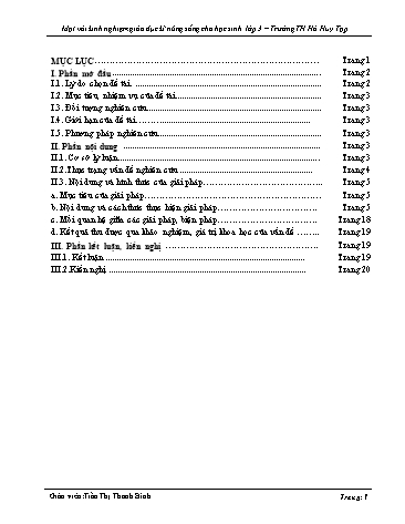 Sáng kiến kinh nghiệm Giáo dục kĩ năng sống cho học sinh Lớp 3 trường Tiểu học Hà Huy Tập