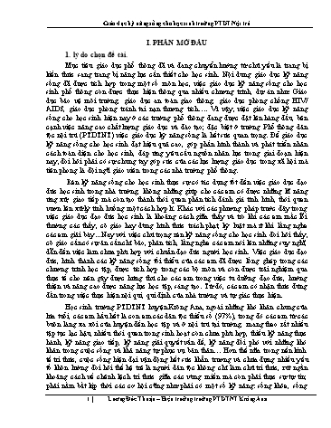 Sáng kiến kinh nghiệm Giáo dục kỹ năng sống cho học sinh trường PTDT Nội trú