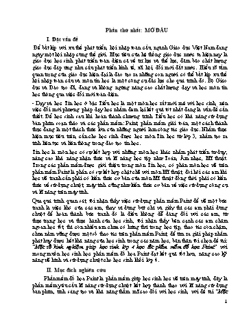 Sáng kiến kinh nghiệm Giúp học sinh Lớp 4 học tốt phần mềm đồ họa Paint