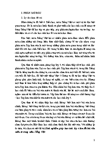 Sáng kiến kinh nghiệm Giúp học sinh Lớp 4 làm tốt bài văn miêu tả trong môn Tiếng Việt