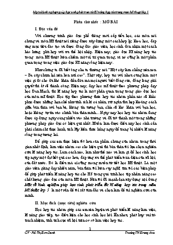 Sáng kiến kinh nghiệm Giúp học sinh phát triển tốt kĩ năng hợp tác trong môn Mĩ thuật Lớp 5