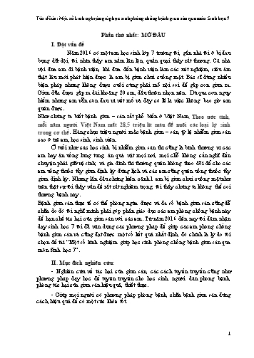 Sáng kiến kinh nghiệm Giúp học sinh phòng chống bệnh giun sán qua môn Sinh học 7