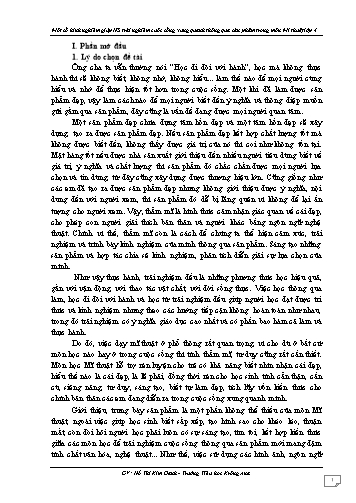 Sáng kiến kinh nghiệm Giúp học sinh trải nghiệm cuộc sống xung quanh thông qua sản phẩm trong môn Mĩ thuật Lớp 4