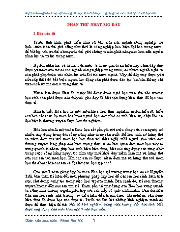 Sáng kiến kinh nghiệm Hướng dẫn học sinh biết được ứng dụng của môn Hóa học 9 vào thực tiễn