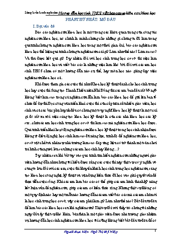Sáng kiến kinh nghiệm Hướng dẫn học sinh THCS viết Báo cáo nghiên cứu khoa học