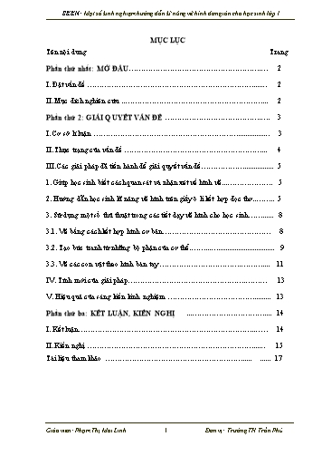 Sáng kiến kinh nghiệm Hướng dẫn kĩ năng vẽ hình đơn giản cho học sinh Lớp 1