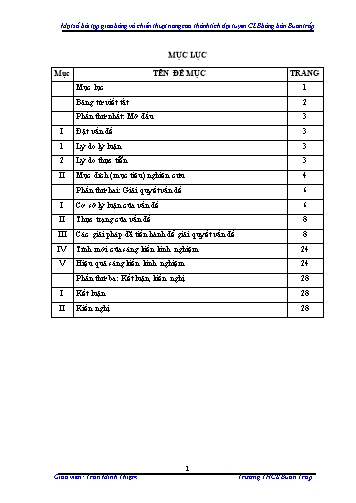 Sáng kiến kinh nghiệm Một số bài tập giao bóng và chiến thuật nâng cao thành tích đội tuyển Câu lạc bộ bóng bàn buôn Trấp