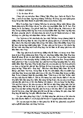 Sáng kiến kinh nghiệm Một số biện pháp giải toán có lời văn cho học sinh Lớp 3 dân tộc thiểu số ở Trường Tiểu học Võ Thị Sáu