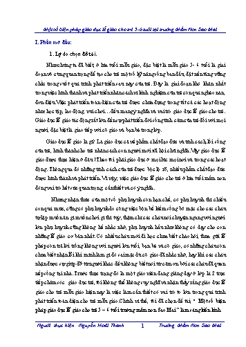 Sáng kiến kinh nghiệm Một số biện pháp giáo dục lễ giáo cho trẻ 5-6 tuổi tại trường Mầm non Sao Mai
