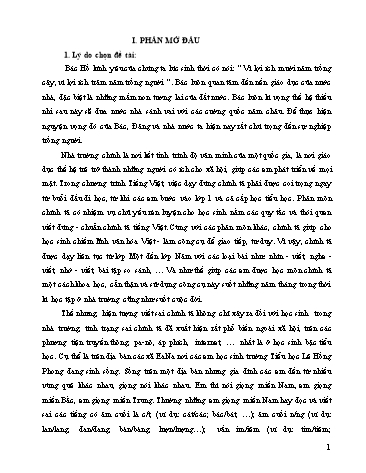 Sáng kiến kinh nghiệm Một số biện pháp giúp học sinh học tốt phân môn Chính tả Lớp 5