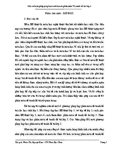 Sáng kiến kinh nghiệm Một số biện pháp giúp học sinh học tốt phân môn Vẽ tranh Đề tài Lớp 3
