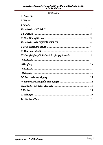 Sáng kiến kinh nghiệm Một số biện pháp giúp trẻ 5-6 tuổi học tốt môn Khám phá khoa học tại Lớp Lá 2 trường Mầm non Ea Na