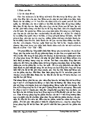 Sáng kiến kinh nghiệm Một số biện pháp giúp trẻ 5-6 tuổi học tốt môn làm quen văn học tại trường Mầm non Sao Mai