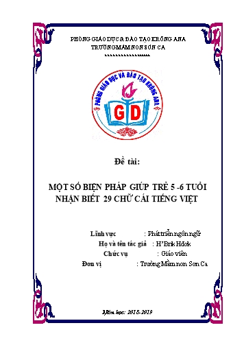 Sáng kiến kinh nghiệm Một số biện pháp giúp trẻ 5-6 tuổi nhận biết 29 chữ cái Tiếng Việt