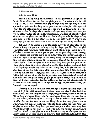 Sáng kiến kinh nghiệm Một số biện pháp giúp trẻ 5-6 tuổi tích cực hoạt động thông qua môn làm quen văn học tại trường MN Hoa Pơ Lang