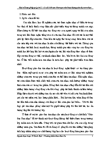 Sáng kiến kinh nghiệm Một số biện pháp giúp trẻ 5-6 tuổi tích cực tham gia vào hoạt động giáo dục âm nhạc