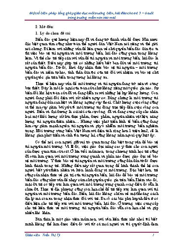 Sáng kiến kinh nghiệm Một số biện pháp lồng ghép giáo dục môi trường biển, hải đảo cho trẻ 5-6 tuổi trong trường Mầm non Sao Mai
