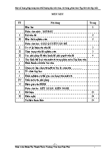 Sáng kiến kinh nghiệm Một số biện pháp nâng cao chất lượng dạy văn miêu tả trong phân môn Tập làm văn Lớp 4