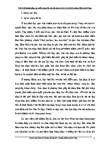 Sáng kiến kinh nghiệm Một số biện pháp nâng cao chất lượng giáo dục âm nhạc cho trẻ 5-6 tuổi tại trường Mầm non Ea Tung