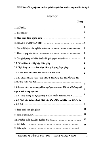 Sáng kiến kinh nghiệm Một số biện pháp nâng cao hiệu quả sử dụng đồ dùng dạy học trong môn Thể dục Lớp 5