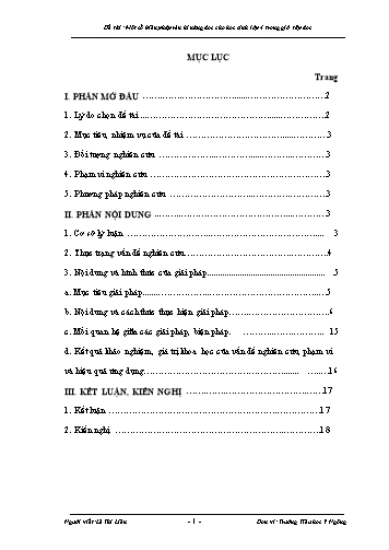 Sáng kiến kinh nghiệm Một số biện pháp rèn kĩ năng đọc cho học sinh Lớp 4 trong giờ Tập đọc