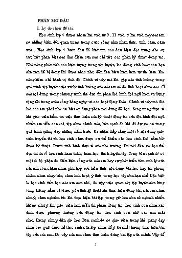 Sáng kiến kinh nghiệm Một số biện pháp rèn luyện kĩ năng đội hình đội ngũ cho học sinh Lớp 4