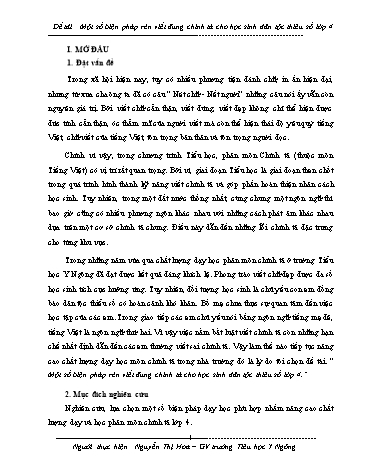 Sáng kiến kinh nghiệm Một số biện pháp rèn viết đúng chính tả cho học sinh dân tộc thiểu số Lớp 4