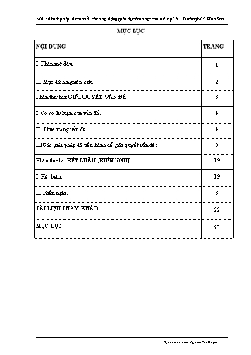 Sáng kiến kinh nghiệm Một số biện pháp tổ chức tốt các hoạt động giáo dục âm nhạc cho trẻ Lớp Lá 1 Trường Mầm non Hoa Sen