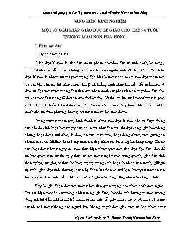 Sáng kiến kinh nghiệm Một số giải pháp giáo dục lễ giáo cho trẻ mẫu giáo 5-6 tuổi