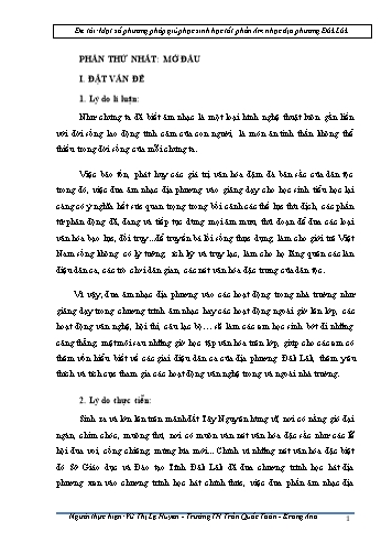 Sáng kiến kinh nghiệm Một số phương pháp giúp học sinh học tốt phần Âm nhạc địa phương Đăk Lăk