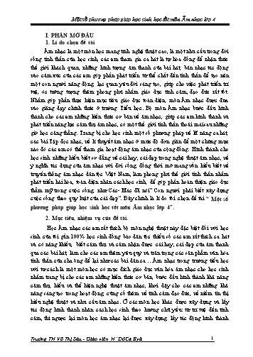 Sáng kiến kinh nghiệm Một số phương pháp giúp học sinh học tốt môn Âm nhạc Lớp 4