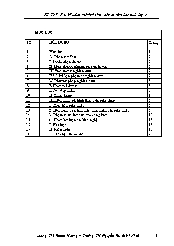 Sáng kiến kinh nghiệm Rèn kĩ năng viết bài văn miêu tả cho học sinh Lớp 4