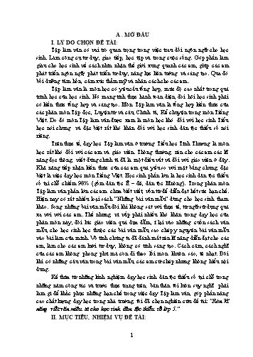 Sáng kiến kinh nghiệm Rèn kĩ năng viết văn miêu tả cho học sinh dân tộc thiểu số Lớp 5