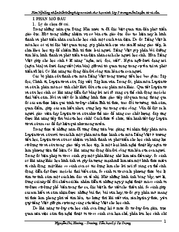 Sáng kiến kinh nghiệm Rèn kỹ năng nhận biết biện pháp so sánh cho học sinh Lớp 3 trong môn Luyện từ và câu