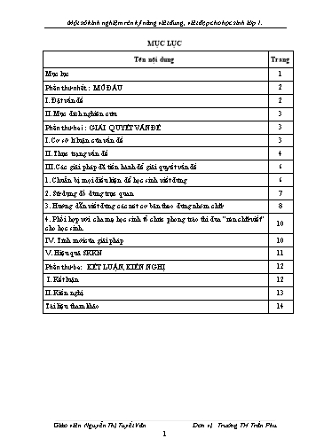 Sáng kiến kinh nghiệm Rèn kỹ năng viết đúng, viết đẹp cho học sinh Lớp 1