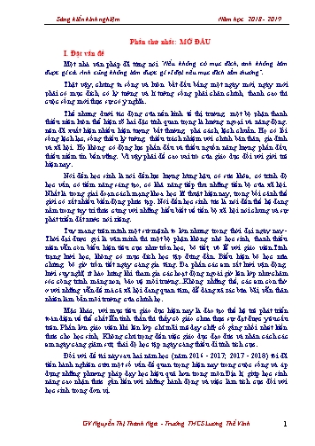 Sáng kiến kinh nghiệm Rèn luyện kĩ năng xử lý tình huống, kĩ năng giao tiếp, kĩ năng trải nghiệm thông qua tiết học Địa lí