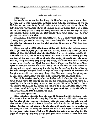 Sáng kiến kinh nghiệm Rèn thói quen mạnh dạn, tự tin biểu diễn bài hát cho học sinh Lớp 1 trong môn Âm nhạc