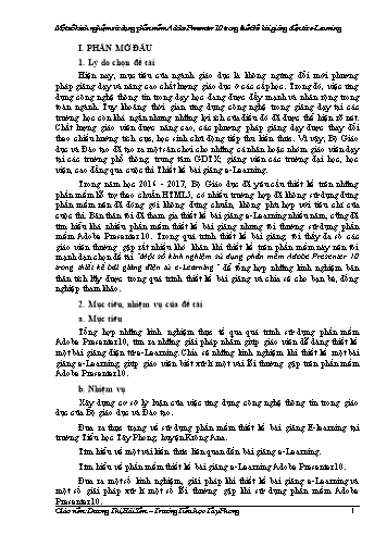 Sáng kiến kinh nghiệm Sử dụng phần mềm Adobe Presenter 10 trong thiết kế bài giảng điện tử E-learning