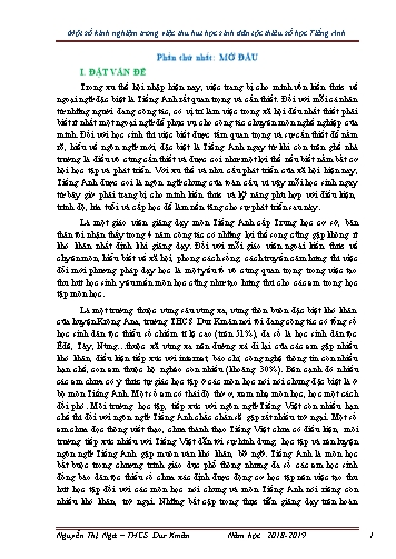 Sáng kiến kinh nghiệm Thu hút học sinh dân tộc thiểu số học Tiếng Anh
