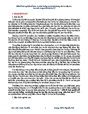 Sáng kiến kinh nghiệm Tổ chức các tình huống vào bài gây hứng thú học tập cho học sinh trong môn Sinh học 8
