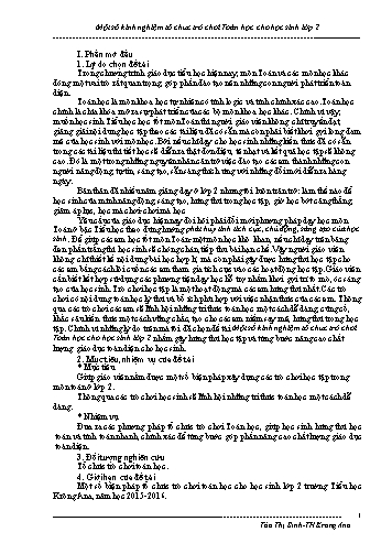 Sáng kiến kinh nghiệm Tổ chức trò chơi Toán học cho học sinh Lớp 2